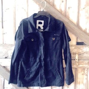 ROXY Rustic military-like zip-up jacket in black